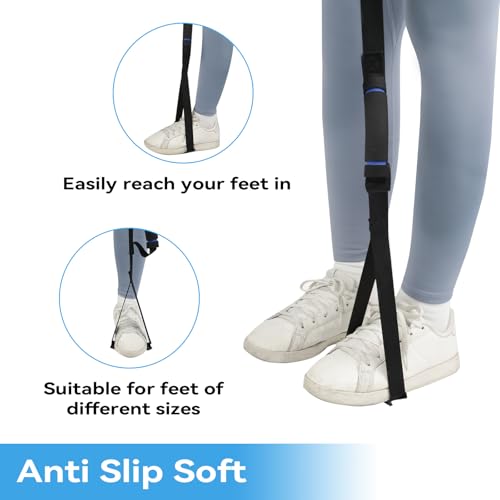 Long Leg Lifter with 2 Handgrips, Leg Lifter Strap with Large Foot Loop