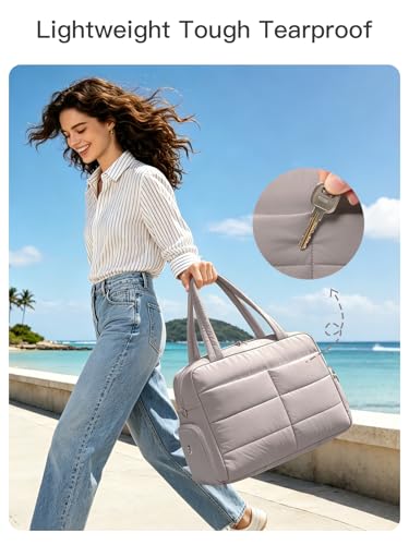 Gitus Travel Duffle Bag for Women Puffer Weekender Bags Carry on Gym Bag - color: Gray