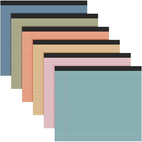 6 Pcs 11" x 9.5" Legal Pads College Ruled Notepad Landscape Notebook Horizontal Lined Notebook 80 Gsm Assorted Colors Paper Pastel Writing Pads for School Office, 40 Sheet (Slate Gray) - color: Slate Gray
