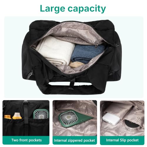 Yoga Mat Bag Yoga Bag for Women with Mat Holder Large Sport Gym Bag with Adjustable Yoga Mat Strap Shoes Compartment - color: Black