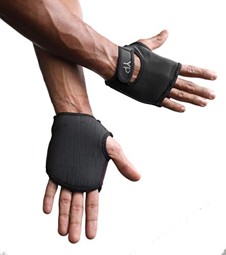 YogaPaws Elite Padded Anti Slip Grip Gloves for Women and Men for Yoga, Power Yoga, Pilates, Cycling, Crossfit, Outdoor Exercise, Weight Training and for Sweaty Hands - color: Classic Black, size: Size 4