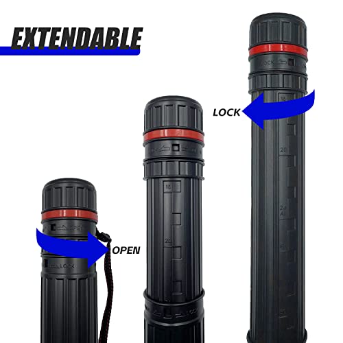 Poster Tube with Strap | Extendable Blueprints Artworks Scrolls Holder Tubes ,17.5"x 2.5"Dia Art & Poster Carrying Transport Storage Traveling Tube