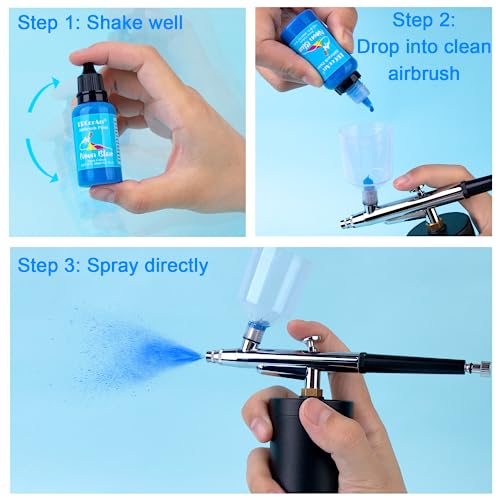 Airbrush Paint Set - 30 Colors Ready to Spray Airbrush Kit with 2 Cleaning Brush, Water Based Acrylic Air Brush Paint for Metal, Plastic Models, Artists - 0.7fl oz - size: 21 Fl Oz (Pack of 1)