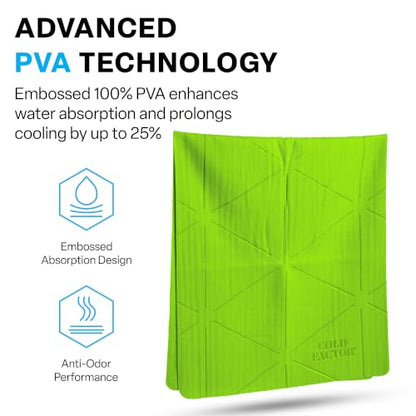 COLD FACTOR Instant PVA Cooling Towels, Cooling Neck Wraps, Lime, 1 Pack - color: Lime