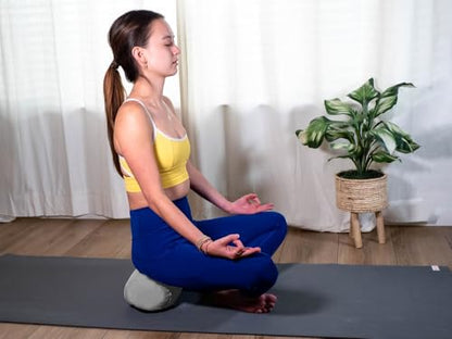 Pranayama Yoga Bolster Meditation Pillow - color: Grey, size: Cylindrical 14" x 6"