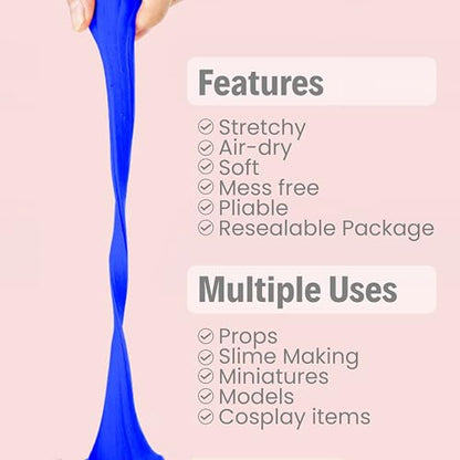 BOHS Foam Clay, Blue Air Dry Modeling Clay, 1.1 lb | Soft, lightweight; crack-free finish; EVA and polystyrene foam details; cosplay props, figurines, fake bakes and slime making - color: Blue, size: 500 g
