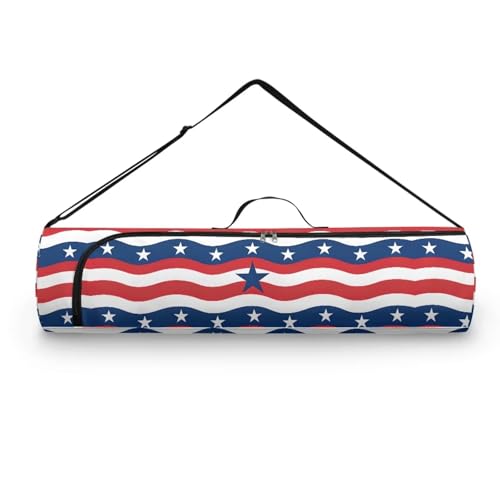Yoga Mat Bag for Women & Men Full-Zip Yoga Mat Carrier Bag for Class Workout Park with Adjustable Strap - color: American 250th Flag