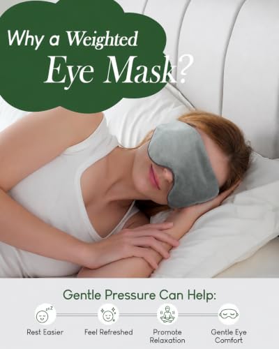 Sivio Weighted Eye Mask for Sleeping, Blackout Sleep Mask for Women & Men - color: Grey