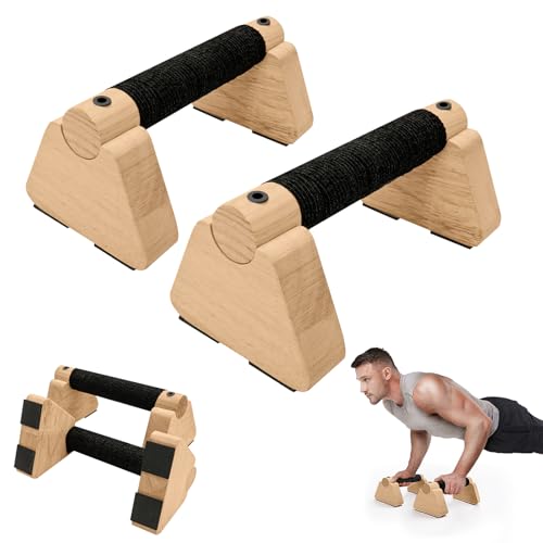 Parallettes Bars - Wooden Calisthenics Equipment for Handstand Training, Push Up Bars & Calisthenics Bar - Handstand Blocks and Pushup Handles for Men - size: 20cm