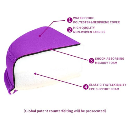 Yoga Knee Pad, 1.57 Inch Thick, Memory Foam and EPE Foam, Waterproof and Non-Slip, for Knees Elbows Wrist Hands Head Yoga Pilates Work Out Kneeling Pad, Exercise Mat 2 - color: Purple