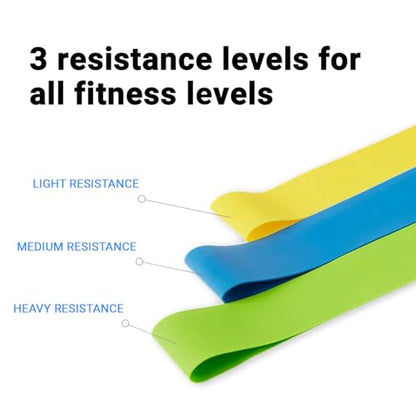 Beachbody Resistance Bands for Booty and Thigh Workouts, Unisex Strength Workout Exercise Loops for Women & Men, Light, Medium & Heavy Resistance Levels, 12 Inch, 3 Pack - size: 9 Inch