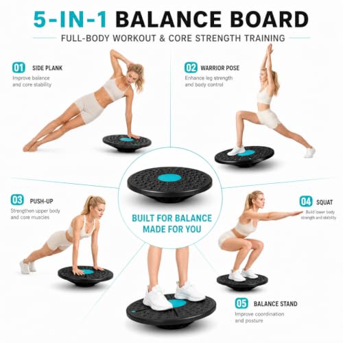 Wobble Exercise Balance Board, No-Skid Surface