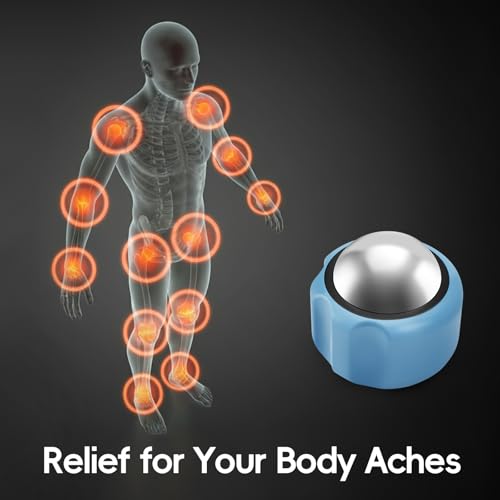 Cold Massage Roller Ball Ice Roller for Muscle Recovery-Blue | medical-grade stainless steel,Cooling Cold Therapy Roller,Deep Tissue, Pain Relief,Supports Cold, Heat, or Essential Oil Use - color: Blue