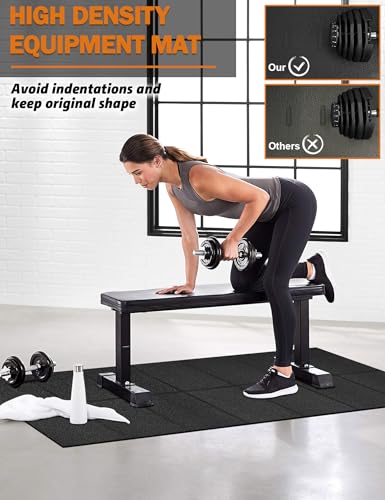 Treadmill Mat, 5'x2.5'/5.6'x2'/6.5'x3'/8'x3',6mm Thickness Exercise Equipment Mat for Carpet Hardwood Floors, Compatible with Walking Pad,Spin Bike,Elliptical Trainer,Rowing Machine - size: 68"L x 24"W x 0.16"Th