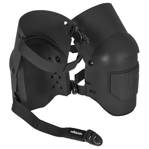 Sellstrom KneePro Professional Construction Kneepads for Work - Men & Women | Knee Pads for Roofing, Flooring, Gardening, Thick Foam Cushion, Heavy-Duty Hard Shell, No-Slip Double Straps & Grip Kneecap - color: Black