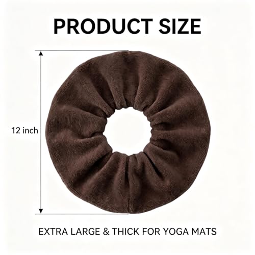 Yoga Mat Scrunchie - Holds Your Yoga Mat in Style - Durable & Elasticity Fabric - Fits All Standard Yoga Mats - color: Brown