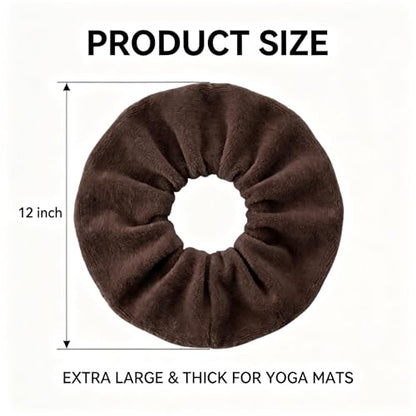 Yoga Mat Scrunchie - Holds Your Yoga Mat in Style - Durable & Elasticity Fabric - Fits All Standard Yoga Mats - color: Brown