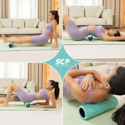 SUBCULTUREPICK 15" Foam Roller - Medium Density Deep Tissue Muscle Massage | Foam Rollers for Exercise, Muscle Massage and Myofascial Wave Textured Release, Back Roller for Pain Relief & Stretching - color: Turquoise