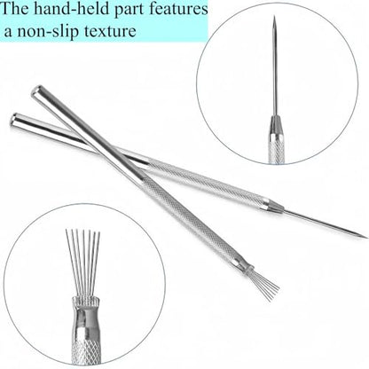 Accfore 9 Pack Rubber Pottery Clay Ribs for Sculpting Texturing Artists | Stainless Steel Circular Clay Hole Cutters, Clay Ceramic Needle,Feather Wire Texture Detail Tools Crafts for Modeling Potter