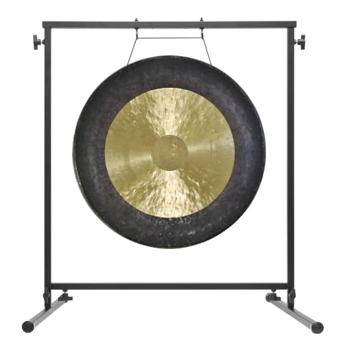 24" to 26" Gongs on Fruity Buddha Stand - Includes Gong, Rope, Mallet, & Stand/Medium Handmade Traditional Chinese Gong/Easy to Assemble Metal Stand/Easy to Play - size: 24" Dark Star Gong