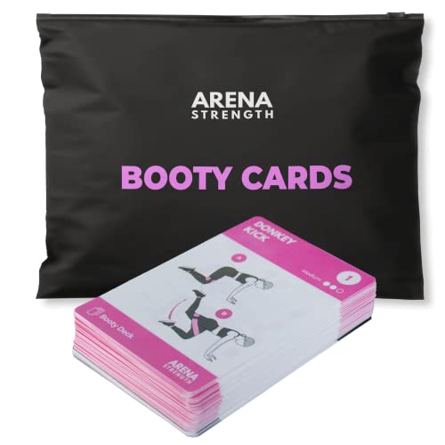Arena Strength Workout Cards - Instructional Fitness Deck for Booty Band Workouts, Beginner Fitness Guide for Resistance Band Training Exercises at Home. Includes Workout Routines. - style: Booty/Legs