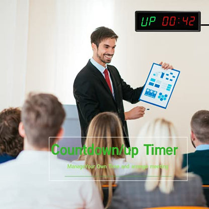 LED Interval Timer Count Down/Up Clock Stopwatch with Remote for Home Gym Fitness - color: Green+red