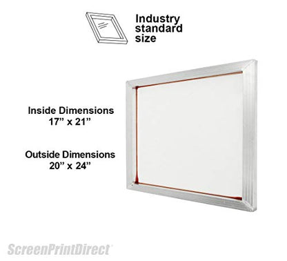 Aluminum Screen Printing Frame 20x24-137 Count White Mesh Silk Screen | Pre-Stretched Screen Printing Frame, Aluminum Screen Mesh, High Tension, Mesh Counts 40-230 Available, Made In USA - size: 137