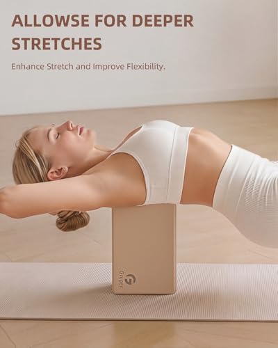 Gruper Yoga Blocks 2 Pack, 9"x6"x3" Exercise Blocks High-Density EVA Foam Blocks with Soft Non-Slip Surface, Lightweight Yoga Props for Yoga Pilates Meditation & Stretching - color: Brown