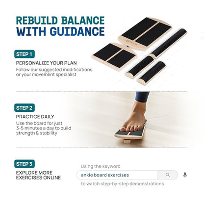 Yes4All 350LBS Professional Wooden Balance Board for Leg Workout, Anti-Slip Rocker Board, Wobble Board for Standing Desk - color: Natural Wood