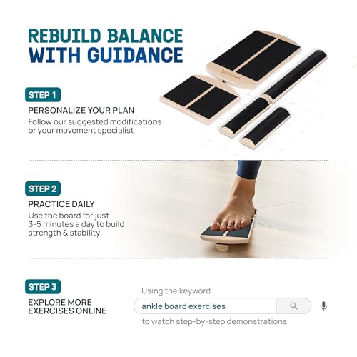 Yes4All 350LBS Professional Wooden Balance Board for Leg Workout, Anti-Slip Rocker Board, Wobble Board for Standing Desk - color: Natural Wood