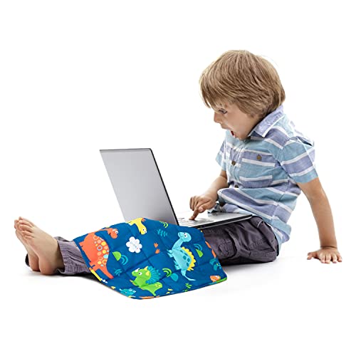 Sivio Cotton Weighted Lap Blanket, 19"x21" 2 lbs, Blue Dinosaur - color: Blue Dinosaur, size: 19"x 21" 2lbs