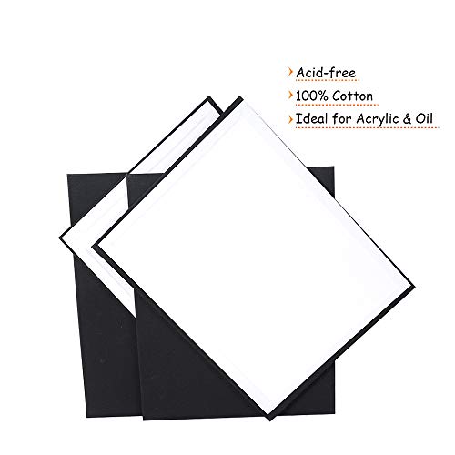 CONDA Black Canvases for Painting, Canvas Panels 8x10 inch, Pack of 14, 100% Cotton Acid-Free, 8 oz Gesso-Primed, Art Boards for Oil & Acrylic Painting - size: 8"x10"