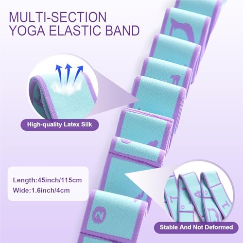 Yoga Stretching Strap for Dance Pilates Gymnastics, Elastic Flexible Training Tool for Women Men