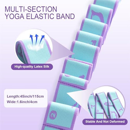 Yoga Stretching Strap for Dance Pilates Gymnastics, Elastic Flexible Training Tool for Women Men