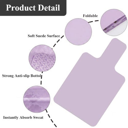 QCWN Non-Slip Pilates Reformer Mat Cover, 39" x 24" Pilates Machine Towel with Headrest Cutout, 0.8mm Sweat-Wicking Micro-Suede Foldable Mat for Female Pilates Enthusiast Exercise Matfor Pilate Training Yoga - color: Purple