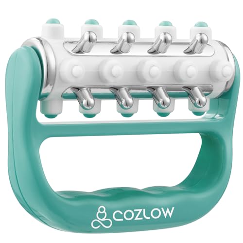 MyoRelease Lymphatic Drainage Massager - Green - Handheld Massage Roller | Cozlow - fascia release massage tool for shoulder, neck, belly, thigh, leg, back, glutes - helps reduce cellulite appearance - color: Green