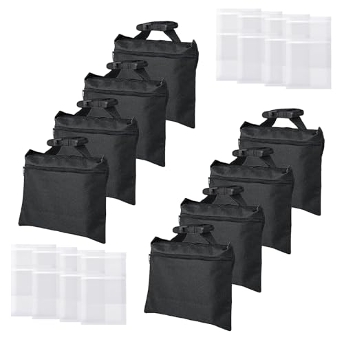 Sandbags 8 Packs, Sandbag Weights for Backdrop Stand Sandbags, SandBag for Weight, Weight Bags with Zipper and Buckle Straps for Support Heavy Duty Light Stand - size: 8 PCS