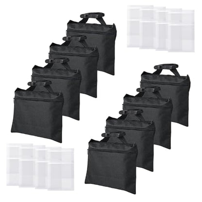 Sandbags 8 Packs, Sandbag Weights for Backdrop Stand Sandbags, SandBag for Weight, Weight Bags with Zipper and Buckle Straps for Support Heavy Duty Light Stand - size: 8 PCS