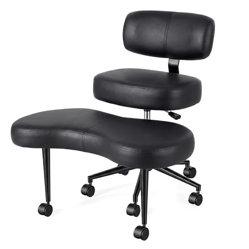 DUMOS ADHD Meditation Chair, Cross Legged Home Office Desk Chair - color: Black