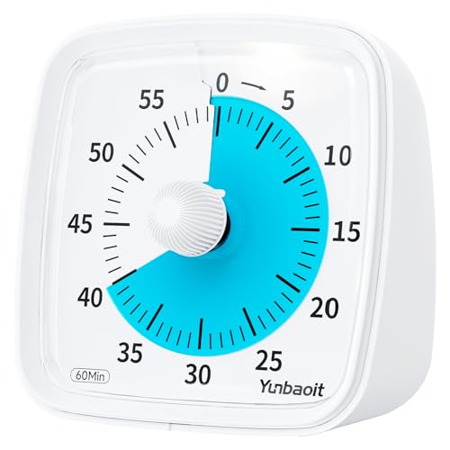 Yunbaoit Visual Timer with Night Light, 60 Minute Countdown, Light White - color: Light White