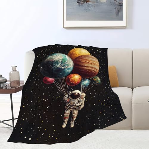 Space Blanket, Astronaut Throw Blanket, Astronaut Gifts, Galaxy Blankets, Space Stuff Fleece Flannel Plush for Women Teachers Girls Lovers Adults Soft Bedding for Sofa Office Home Decor 80"X60" - color: Astronaut, size: 80"x60"
