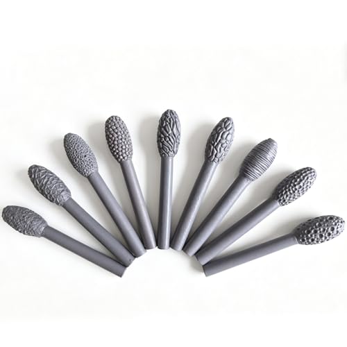 Texture Tool Sets for Clay Art - 9/23pcs Oval Clay Modeling Pattern Rollers Kit with Ergonomic Handles, Small Clay Texture Rollers for Polymer Clay, Pottery (9pcs Single Head) - color: 9pcs Single Head