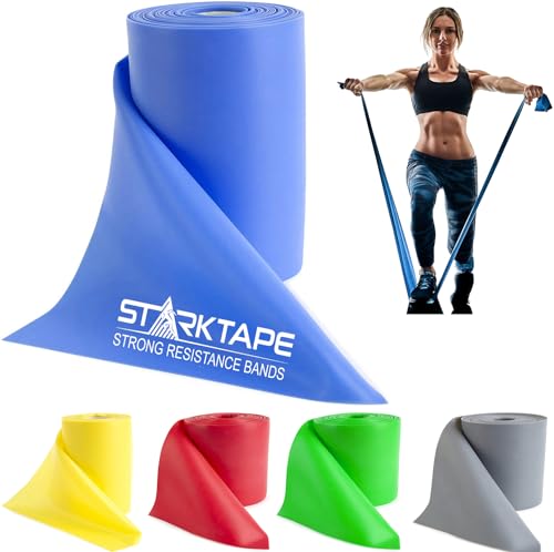 Resistance Bands Professional 8,16, 25, 50 Yards Bulk Rolls. Latex-Free Elastic Physical Therapy Band. No Scent, No Powder - Perfect for Home Exercise, Yoga, Pilates, Gym, Rehab, Workout - color: Blue - Heavy, size: 50 Yards