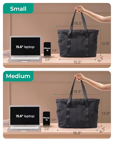 BAGSMART Gym Tote Bag for Women, 24L/28L Travel Tote Yoga Mat Bag - color: Black, size: Small