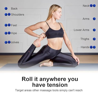 Physical Massage Therapy Ball Set: Lacrosse & Spiky Ball Set for Stress Relief, Muscle Therapy, Myofascial Release, Portable Pain Relief Tool for Gym Office Home Use (Blue-Blue) - color: Blue-blue