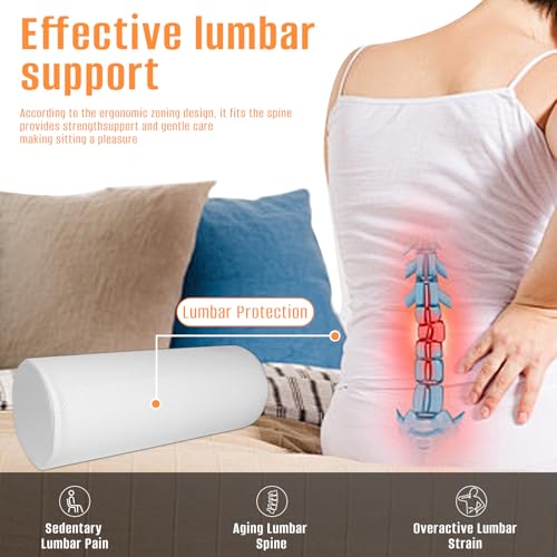 2 Pack Round Massage Table Bolster Pillow Pad, Bolster Pillow, Round Pillows, Suitable for Earthlite Massage Table (White, 7.8''x19.6'') - color: White, size: 7.8''x19.6''