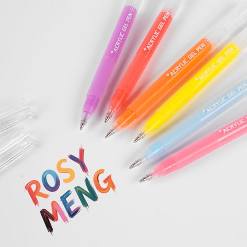 ROSYMENG 10 Colors Acrylic Gel Pens Set, Big-Capacity Ink Acrylic Paint Pen for Adults Coloring Books, Waterproof Paint Markers for Canvas, Rock, Wood, Drawing Doodling, Ceramic, Fabric, DIY Crafts - color: 10 Color(Yellow)