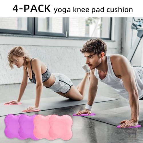 2-4 Pack Yoga Knee Pads, TPE Cushion for Pilates Exercise - color: Pink Purple