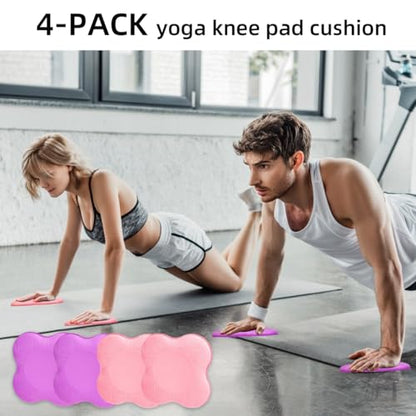 2-4 Pack Yoga Knee Pads, TPE Cushion for Pilates Exercise - color: Pink Purple