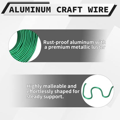 9 Gauge Aluminum Craft Wire, 100 Feet 3mm Bendable Metal Wire for Jewelry Making, Sculpting and Floral Design, Soft Armature Wire for DIY Crafts (Green) - size: 9 Gauge(3mm), style: Green